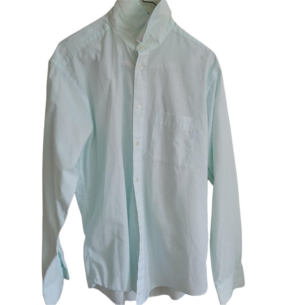 Bosa Mens Light Green/Mint Button Down Shirt 16 34/35 Single Needle Tailoring